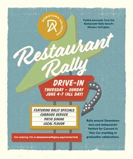 Downtown Arlington to hold restaurant drive-in rally